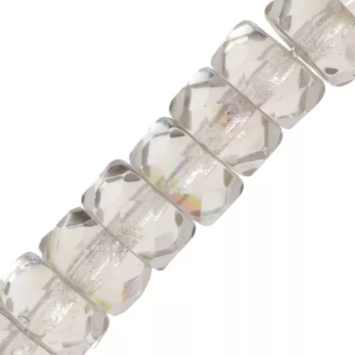 Perle sfaccettate Heishi 6x3 mm - Cristallo AB x25
