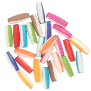 Assortimento di perle in osso colorato 19x6,5 mm - motivo a strisce - Multicolore x24g|raw }}