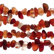 Perla a forma di patatina da 8 - 11 mm in pietra semipreziosa - Agata rossa x78 cm