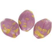 Perla ritorta in ceramica 28x21,5 mm - Rosa - Giallo screziato x1