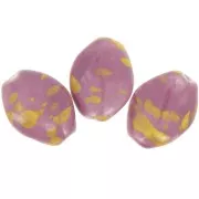 Perla ritorta in ceramica 28x21,5 mm - Rosa - Giallo screziato x1