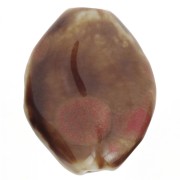 Perlina ritorta in ceramica 28x21,5 mm - Marrone - Rosso marmorizzato x1