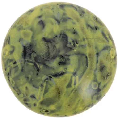 Cabochon rotondo in vetro di Puca® 25 mm - Black Stony Beige Yellow x1
