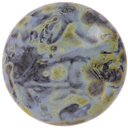 Cabochon rotondo in vetro di Puca® 25 mm - Black Stony Blue x1