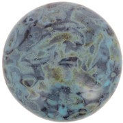 Cabochon rotondo in vetro di Puca® 25 mm - Nero Blu Pietra Verde x1|raw }}