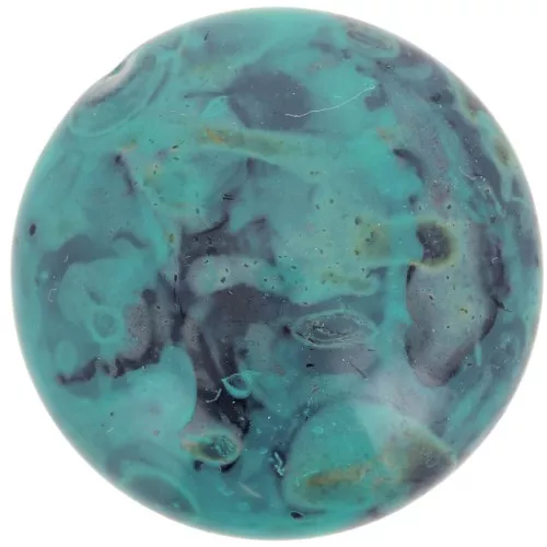 Cabochon rotondo in vetro di Puca® 25 mm - Smeraldo nero x1