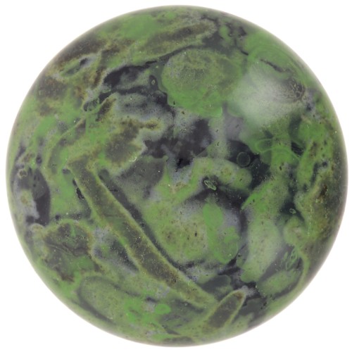 Cabochon rotondo in vetro di Puca® 25 mm - Nero verde pietra x1
