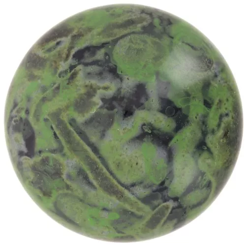 Cabochon rotondo in vetro di Puca® 25 mm - Nero verde pietra x1
