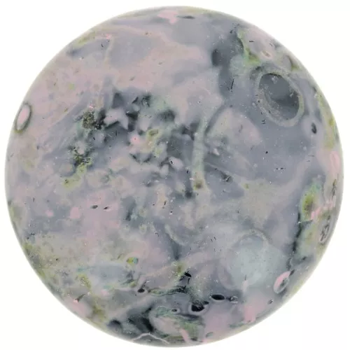 Cabochon rotondo in vetro di Puca® 25 mm - Black Stony Pink x1