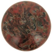 Cabochon rotondo in vetro di Puca® 25 mm - Black Stony Red x1|raw }}