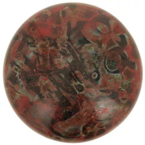 Cabochon rotondo in vetro di Puca® 25 mm - Black Stony Red x1
