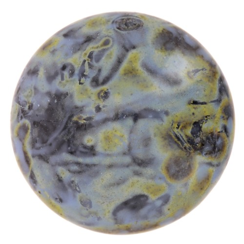 Cabochon rotondo in vetro di Puca® 18 mm - Black Stony Blue x1