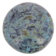 Cabochon rotondo in vetro di Puca® 18 mm - Black Stony Blue Green x1