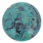 Cabochon rotondo in vetro di Puca® 18 mm - Black Stony Emerald x1