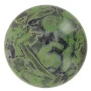 Cabochon rotondo in vetro di Puca® 18 mm - Black Stony Green x1