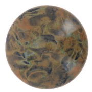 Cabochon rotondo in vetro di Puca® 18 mm - Black Stony Orange x1|raw }}
