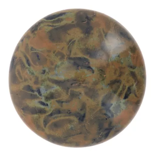 Cabochon rotondo in vetro di Puca® 18 mm - Black Stony Orange x1
