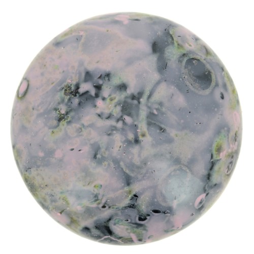 Cabochon rotondo in vetro di Puca® 18 mm - Black Stony Pink x1