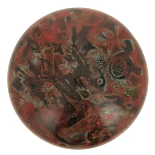 Cabochon rotondo in vetro di Puca® 18 mm - Black Stony Red x1