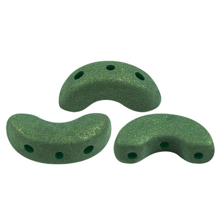 Perle di vetro Arcos® di Puca® 5x10 mm - Trendy Fern Green Mat x10g