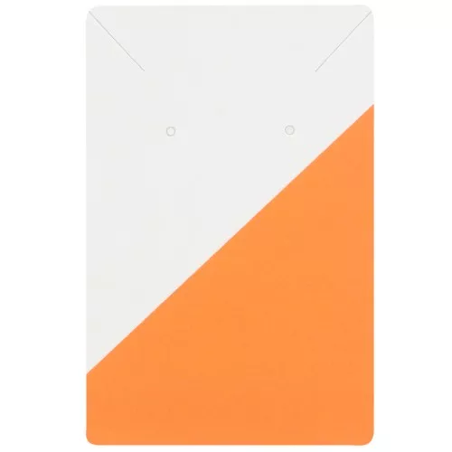 Confezione da 10 cartoncini per gioielli 9x6 cm - Motivo grafico - Arancione - Bianco