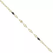 Catena e resina epossidica 1,5 mm - Acciaio inossidabile 304 Dorato - Nero x1m