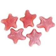 Perline stella marina in ceramica 12x11 mm - Rosso iridescente x5