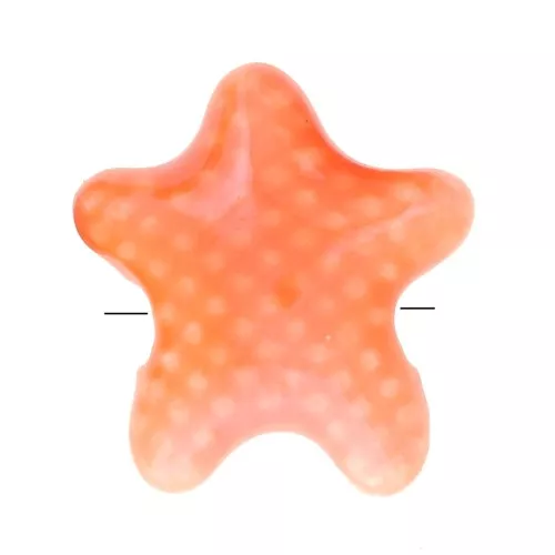 Perline stella marina in ceramica 12x11 mm - Arancione iridescente x5