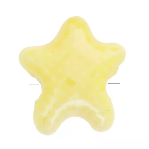 Perline stella marina in ceramica 12x11 mm - Giallo cangiante x5