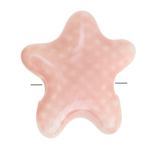 Perline stella marina in ceramica 12x11 mm - Rosa iridescente x5