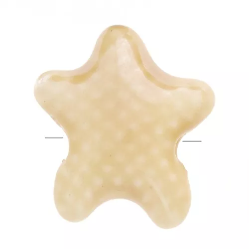 Perline stella marina in ceramica 12x11 mm - beige iridescente x5