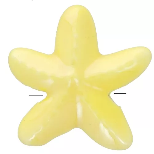 Perle di stelle marine in ceramica da 17 mm - Giallo iridescente x5