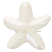 Perle di stelle marine in ceramica da 17 mm - Bianco iridescente x5