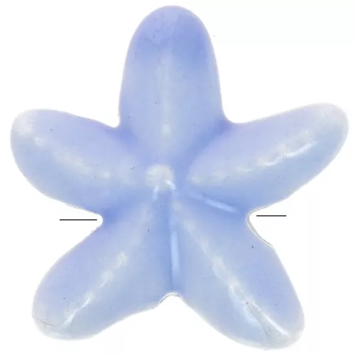 Perline stella marina in ceramica da 17 mm - Azzurro iridescente x5