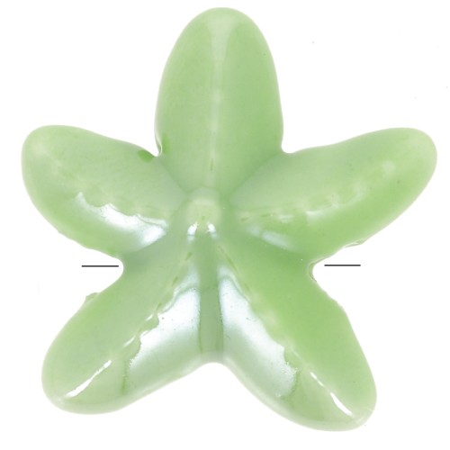 Perle di stelle marine in ceramica da 17 mm - Verde iridescente x5