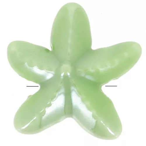 Perle di stelle marine in ceramica da 17 mm - Verde iridescente x5