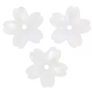 Bianco - Coupelles fleur 11 mm en verre - Blanc effet nacré x10 Coupelles fleur 11 mm en verre - Blanc effet nacré x10