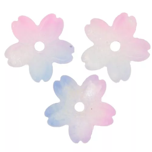 Coppette da 11 mm in vetro bicolore - Blu - Rosa x10