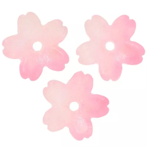 Coppette 11 mm in vetro bicolore - Rosa - Rosa chiaro con effetto perlato x10