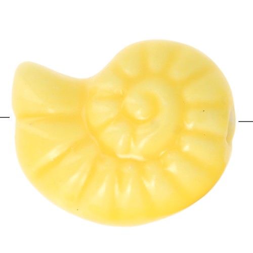 Perle conchiglia in ceramica 15x12 mm - Giallo x5