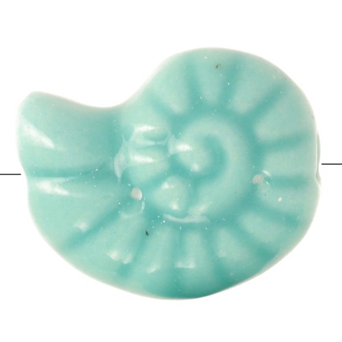 Perle conchiglia in ceramica 15x12 mm - Turchese x5