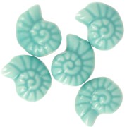Perle conchiglia in ceramica 15x12 mm - Turchese x5
