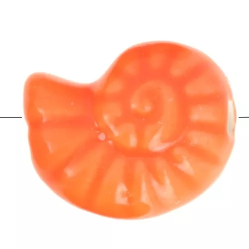 Perle conchiglia in ceramica 15x12 mm - Arancione x5