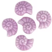 Perle conchiglia in ceramica 15x12 mm - Viola x5