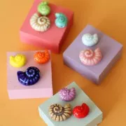 Perle conchiglia in ceramica 15x12 mm - Viola x5