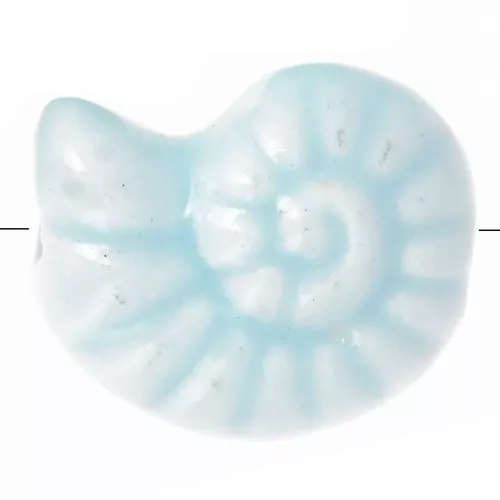 Perle conchiglia in ceramica 15x12 mm - Azzurro x5