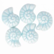 Perle conchiglia in ceramica 15x12 mm - Azzurro x5