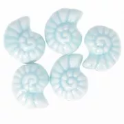 Perle conchiglia in ceramica 15x12 mm - Azzurro x5