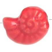 Perle conchiglia in ceramica 15x12 mm - Rosso x5|raw }}