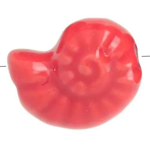 Perle conchiglia in ceramica 15x12 mm - Rosso x5